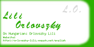 lili orlovszky business card